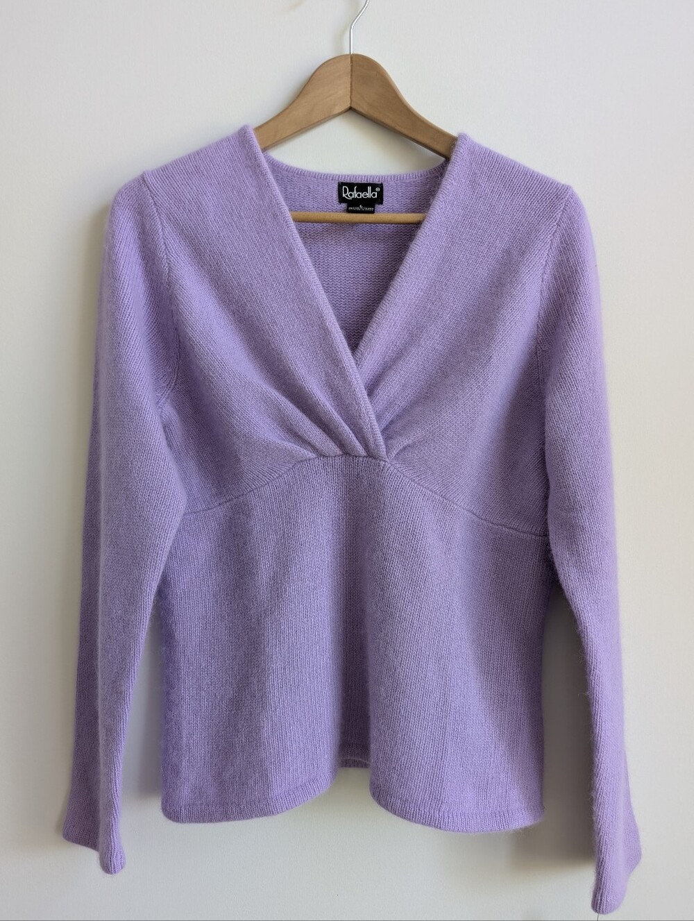 NWT Angora Lambswool Large Light Purple Sweater Top Rafaella Wool